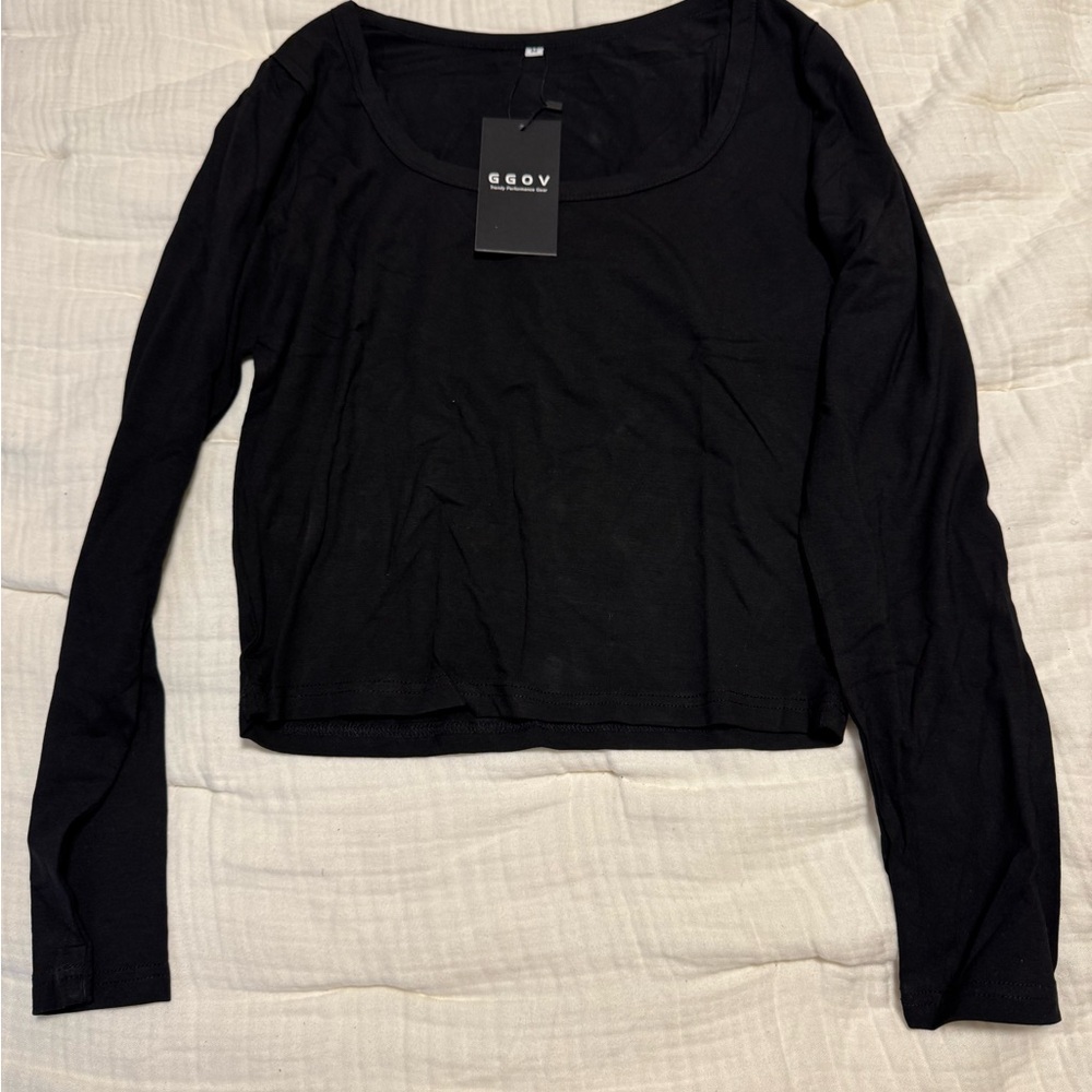 Women's Black Long Sleeve Top